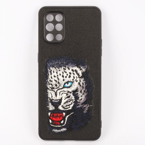 Black Leather Blue Lion Camera Ornamented for Oneplus 8T - The Hatke