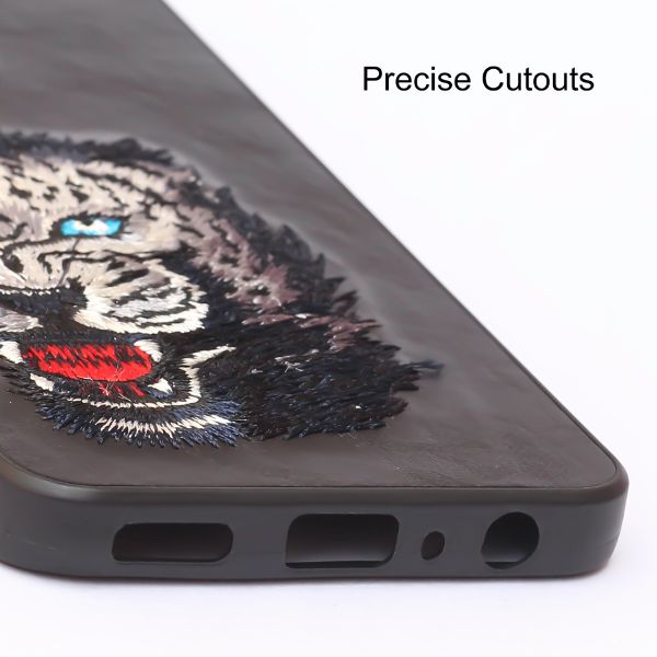 Black Leather Blue Lion Camera Ornamented for Oneplus Nord CE 2 - The Hatke