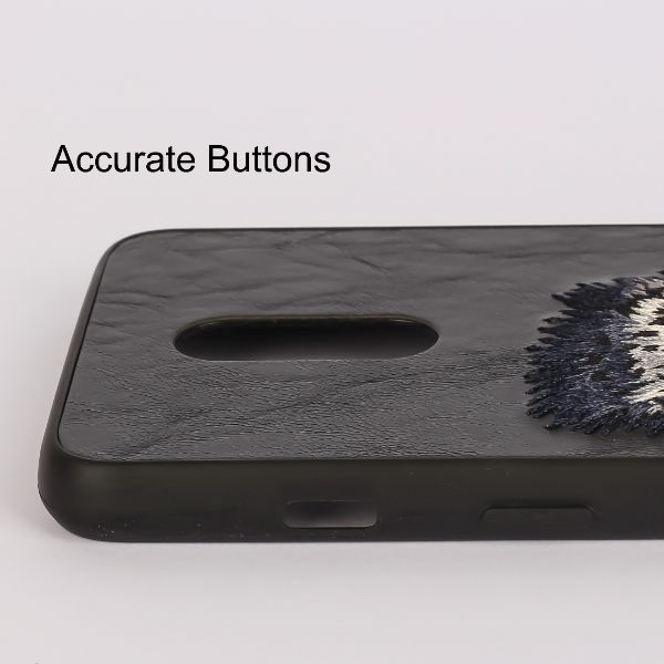 Black Leather Blue Lion Ornamented for Oneplus 6T - The Hatke