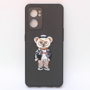 Black Leather Blue shirt Teddy Ornamented for Oneplus Nord CE 2 - The Hatke