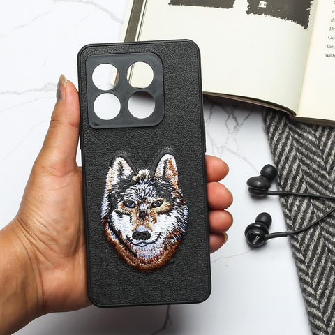 Black Leather Brown Fox Camera Ornamented for Oneplus 10T - The Hatke