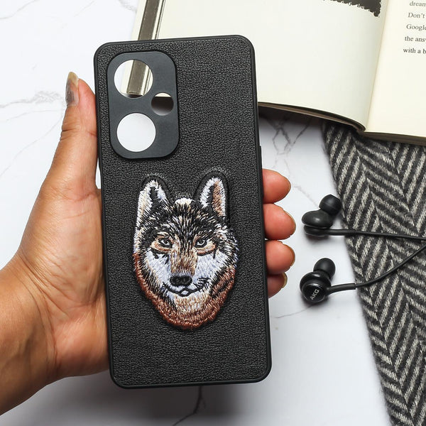 Black Leather Brown Fox Camera Ornamented for Oneplus Nord CE 3 5g - The Hatke