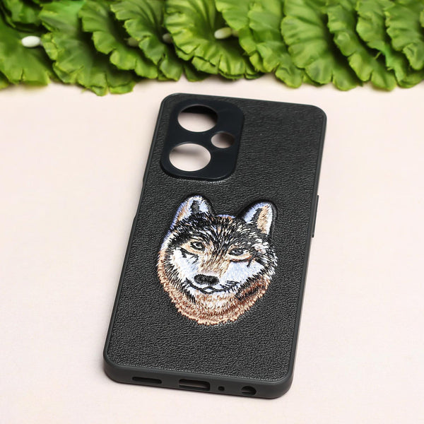 Black Leather Brown Fox Camera Ornamented for Oneplus Nord CE 3 5g - The Hatke