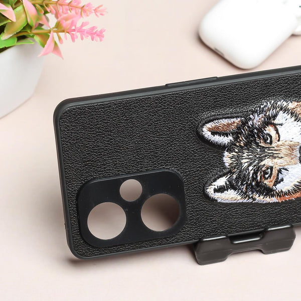 Black Leather Brown Fox Camera Ornamented for Oneplus Nord CE 3 5g - The Hatke