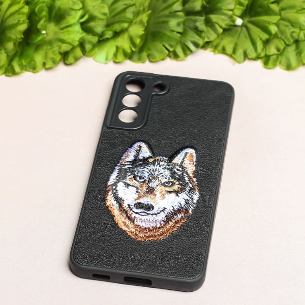 Black Leather Brown Fox Camera Ornamented for Samsung S22 - The Hatke