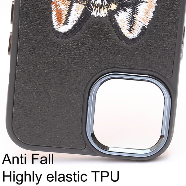 Black Leather Brown Fox Ornamented for Apple iPhone 11 Pro - The Hatke