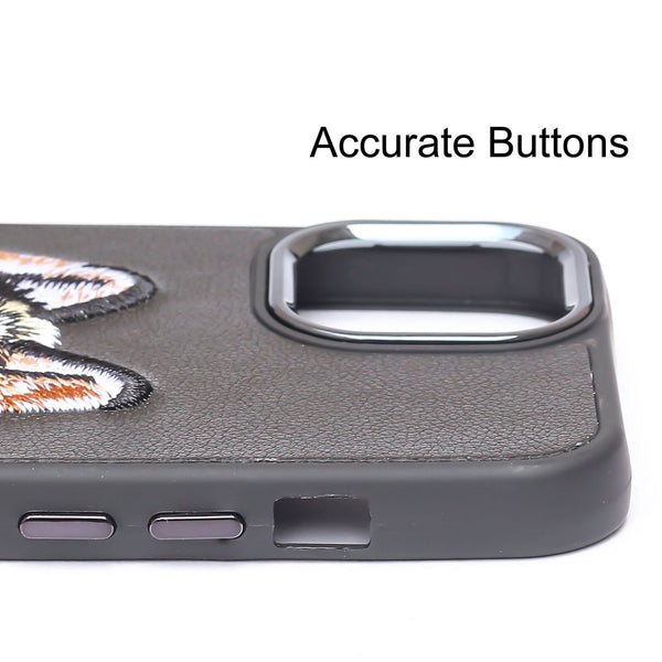 Black Leather Brown Fox Ornamented for Apple iPhone 11 Pro - The Hatke