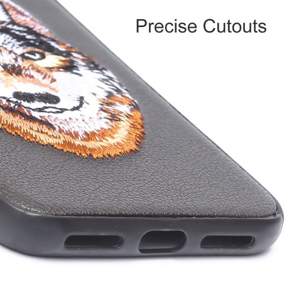 Black Leather Brown Fox Ornamented for Apple iPhone X/XS - The Hatke