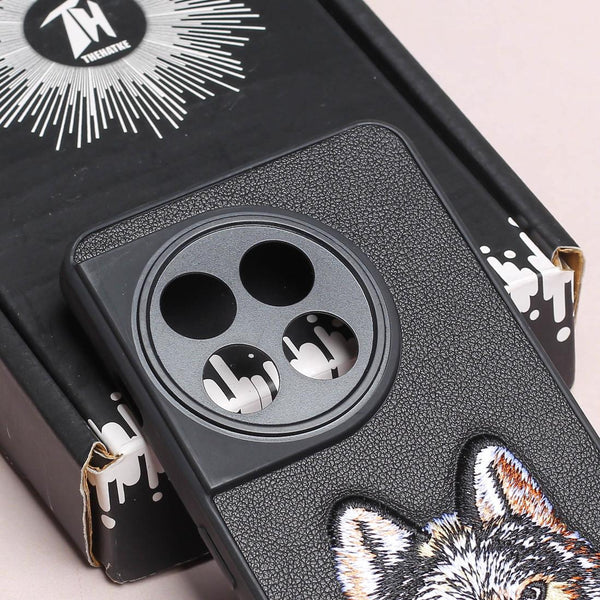 Black Leather Brown Fox Ornamented for Oneplus 11R - The Hatke