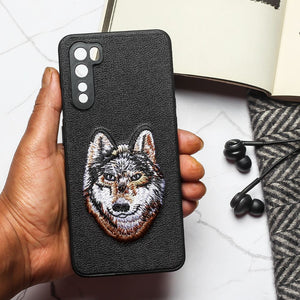 Black Leather Brown Fox Ornamented for Oneplus Nord - The Hatke