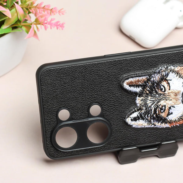 Black Leather Brown Fox Ornamented for Oneplus Nord 3 - The Hatke