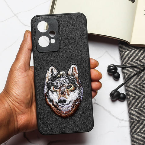 Black Leather Brown Fox Ornamented for Oneplus Nord CE 2 Lite - The Hatke