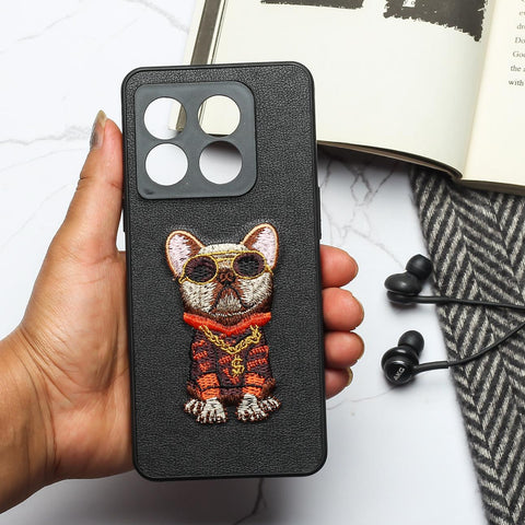 Black Leather Bulldog Camera Ornamented for Oneplus 10T - The Hatke