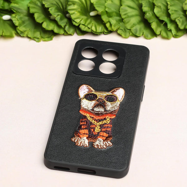 Black Leather Bulldog Camera Ornamented for Oneplus 10T - The Hatke