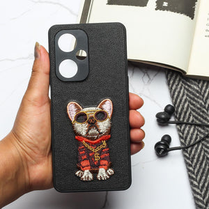 Black Leather Bulldog Camera Ornamented for Oneplus Nord CE 3 5g - The Hatke