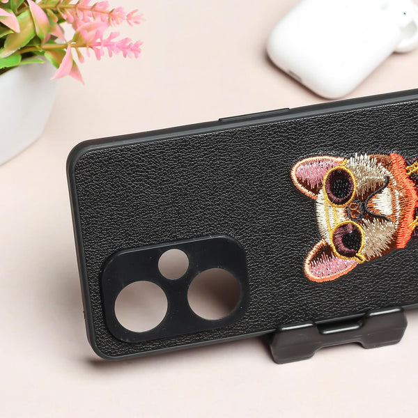 Black Leather Bulldog Camera Ornamented for Oneplus Nord CE 3 Lite - The Hatke