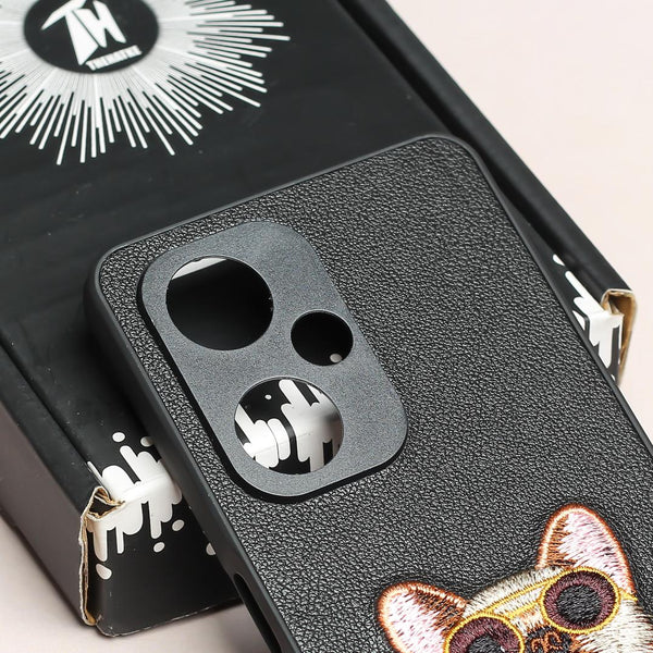 Black Leather Bulldog Camera Ornamented for Oneplus Nord CE 3 Lite - The Hatke