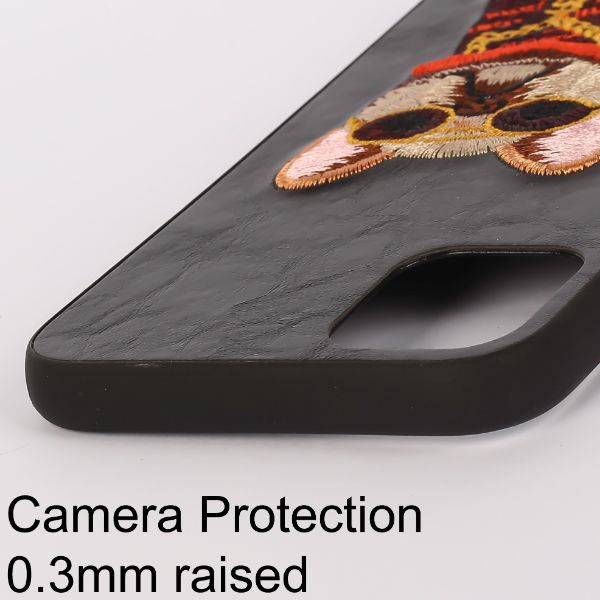 Black Leather Bulldog Ornamented for Apple Iphone 11 Pro Max - The Hatke