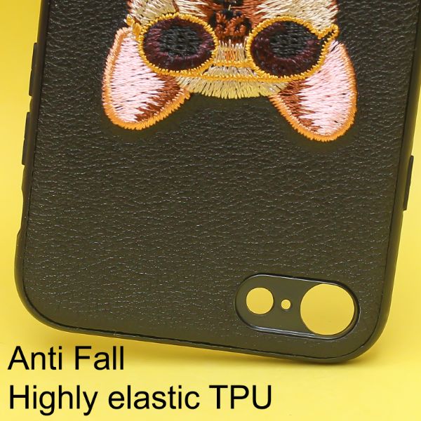 Black Leather Bulldog Ornamented for Apple Iphone 7 - The Hatke