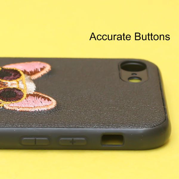 Black Leather Bulldog Ornamented for Apple Iphone 7 - The Hatke