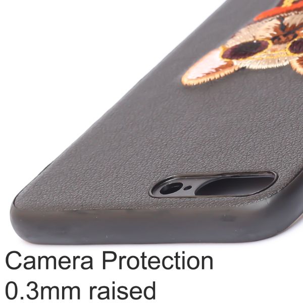 Black Leather Bulldog Ornamented for Apple Iphone 7 Plus - The Hatke