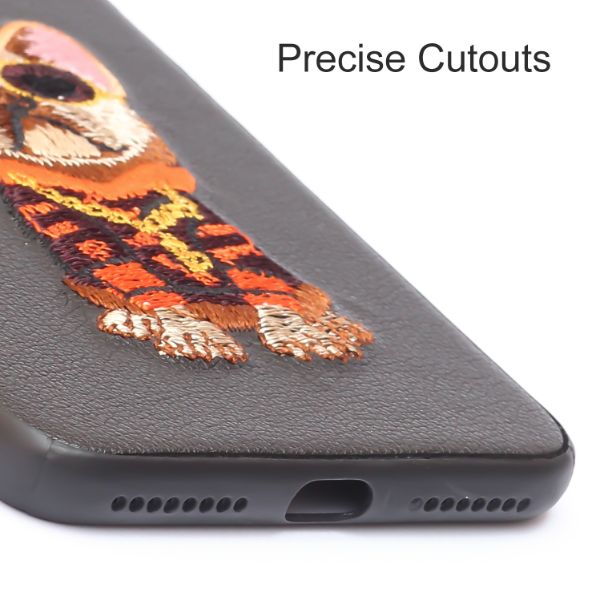 Black Leather Bulldog Ornamented for Apple Iphone 7 Plus - The Hatke
