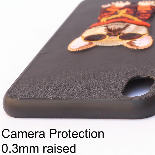 Black Leather Bulldog Ornamented for Apple Iphone X/xs - The Hatke