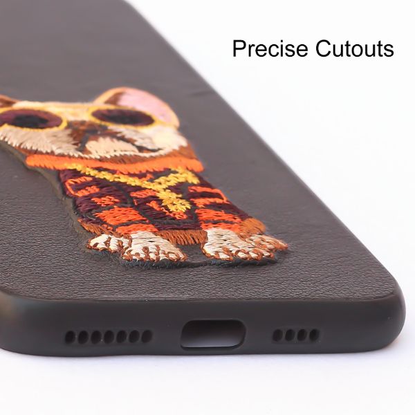 Black Leather Bulldog Ornamented for Apple Iphone X/xs - The Hatke