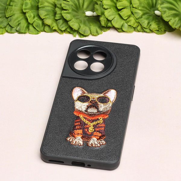 Black Leather Bulldog Ornamented for Oneplus 11R - The Hatke
