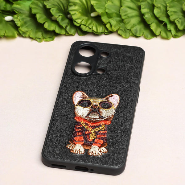 Black Leather Bulldog Ornamented for Oneplus Nord 3 - The Hatke