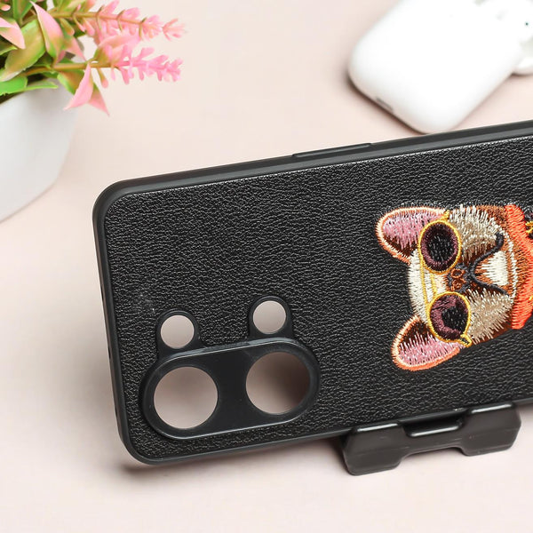 Black Leather Bulldog Ornamented for Oneplus Nord 3 - The Hatke