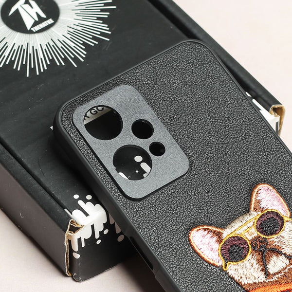 Black Leather Bulldog Ornamented for Oneplus Nord CE 2 Lite - The Hatke