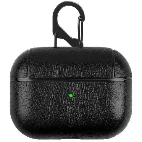 Black Leather Case For Apple Airpods Pro - The Hatke