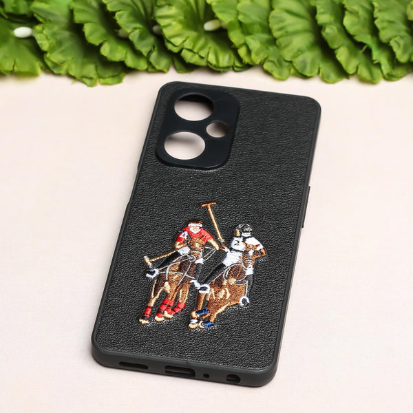 Black Leather Dual Horse Rider Camera Ornamented for Oneplus Nord CE 3 5g - The Hatke