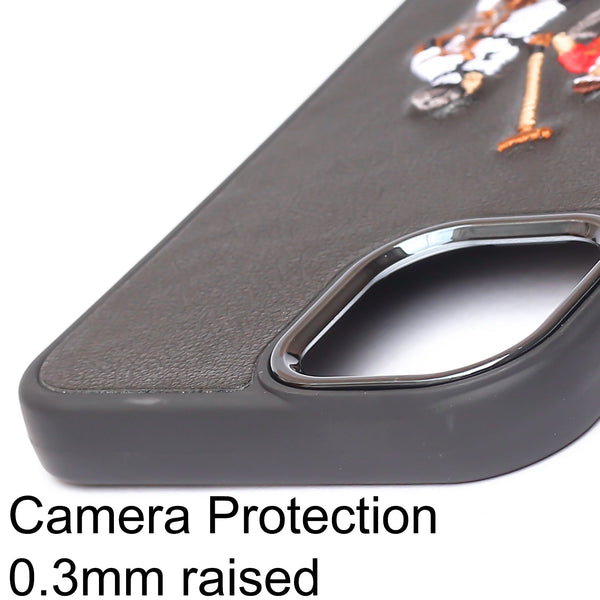 Black Leather Dual Horse rider Ornamented for Apple iPhone 11 Pro - The Hatke