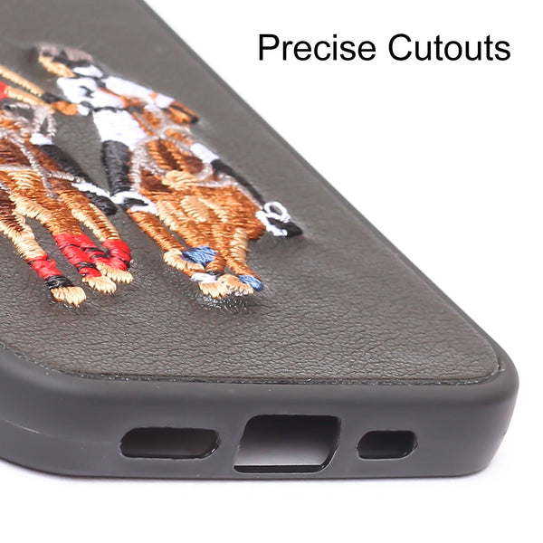 Black Leather Dual Horse rider Ornamented for Apple iPhone 11 Pro - The Hatke