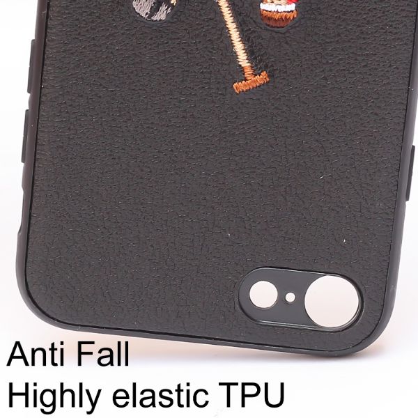 Black Leather Dual Horse rider Ornamented for Apple iPhone 7 - The Hatke