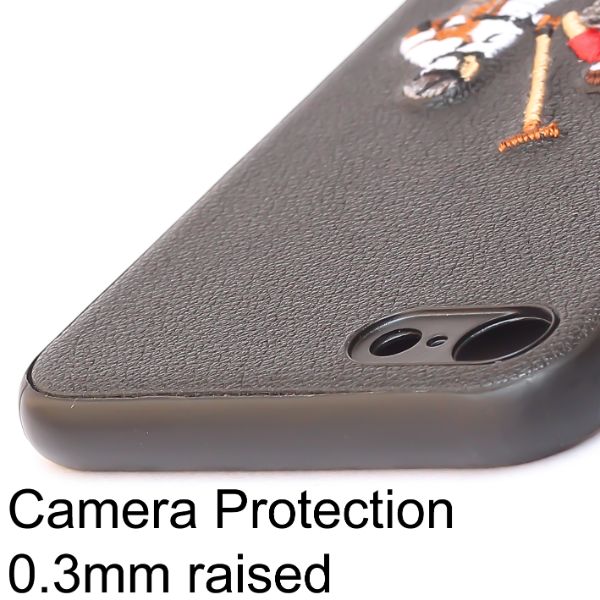 Black Leather Dual Horse rider Ornamented for Apple iPhone 7 - The Hatke