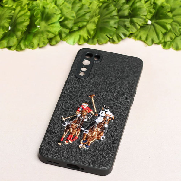 Black Leather Dual Horse rider Ornamented for Oneplus Nord - The Hatke