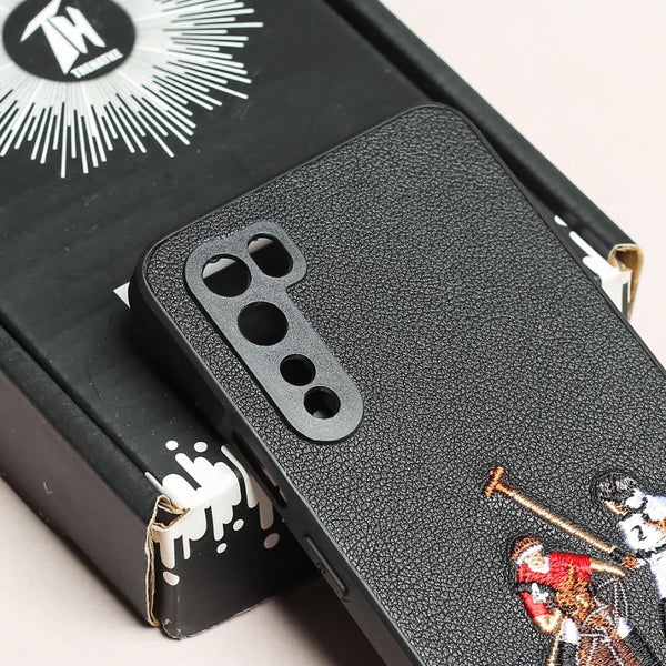 Black Leather Dual Horse rider Ornamented for Oneplus Nord - The Hatke