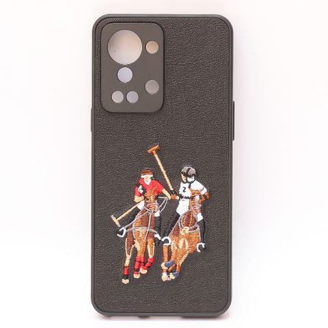 Black Leather Dual Horse rider Ornamented for Oneplus Nord 2T - The Hatke