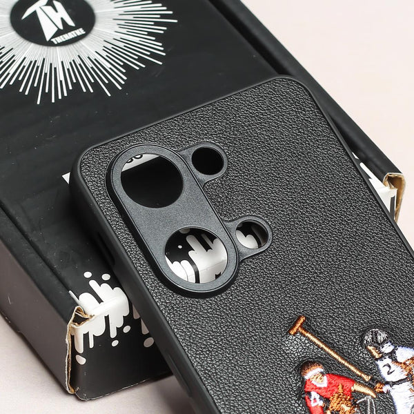 Black Leather Dual Horse rider Ornamented for Oneplus Nord 3 - The Hatke