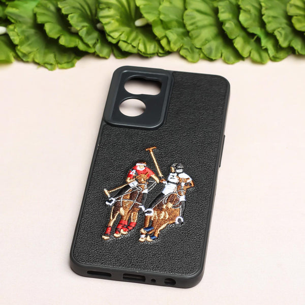 Black Leather Dual Horse rider Ornamented for Oneplus Nord CE 2 - The Hatke
