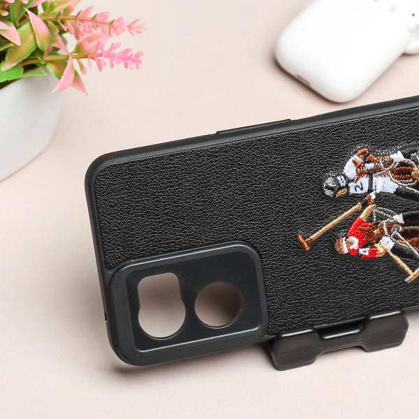 Black Leather Dual Horse rider Ornamented for Oneplus Nord CE 2 - The Hatke