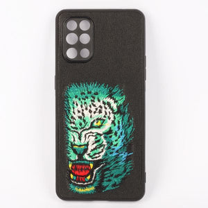 Black Leather Green Lion Camera Ornamented for Oneplus 8T - The Hatke