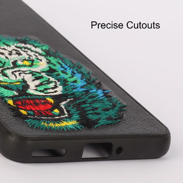 Black Leather Green Lion Camera Ornamented for Oneplus 8T - The Hatke