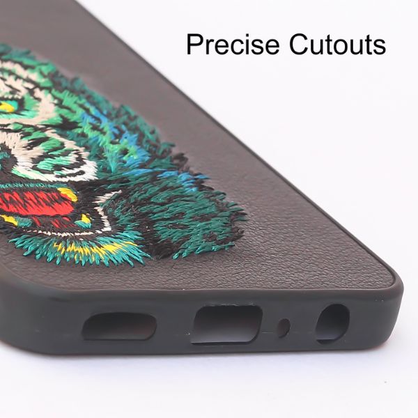 Black Leather Green Lion Camera Ornamented for Oneplus Nord CE 2 - The Hatke