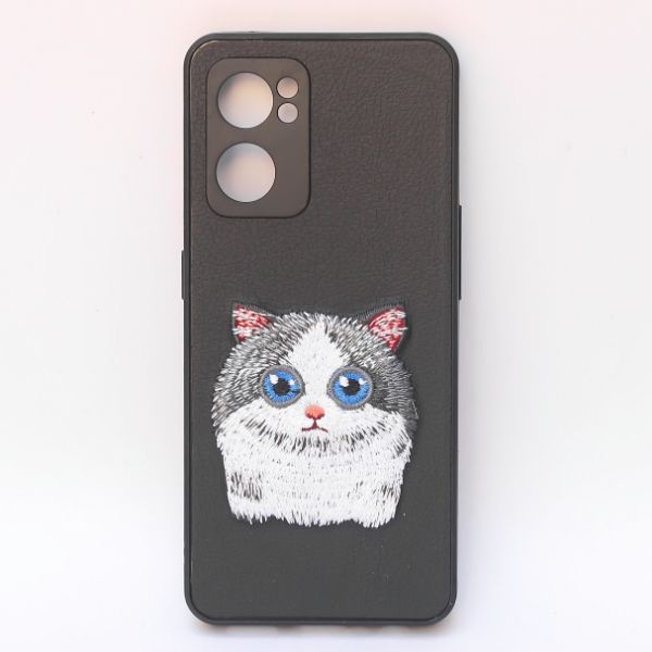 Black Leather Grey Rat Ornamented for Oneplus Nord CE 2 - The Hatke