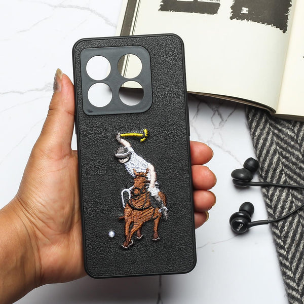 Black Leather Horse Rider Camera Ornamented for Oneplus 10T - The Hatke