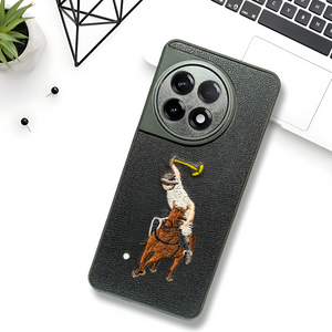 Black Leather Horse Rider Ornamented for Oneplus 11R - The Hatke